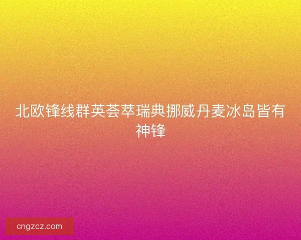 北欧锋线群英荟萃瑞典挪威丹麦冰岛皆有神锋